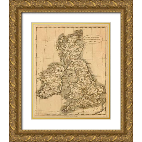 United Kingdoms, 1812 Gold Ornate Wood Framed Art Print with Double Matting by Arrowsmith, Aaron