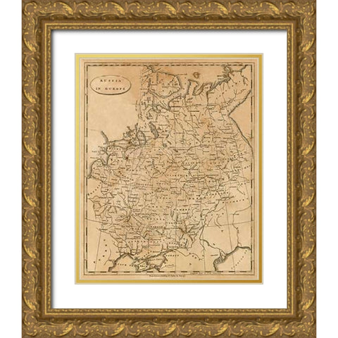 Russia in Europe, 1812 Gold Ornate Wood Framed Art Print with Double Matting by Arrowsmith, Aaron