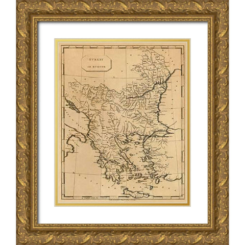 Turkey in Europe, 1812 Gold Ornate Wood Framed Art Print with Double Matting by Arrowsmith, Aaron