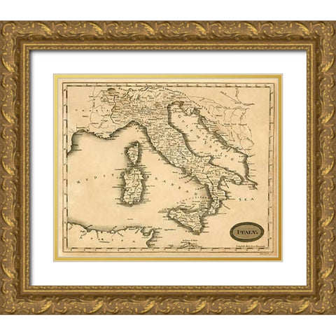 Italy, 1812 Gold Ornate Wood Framed Art Print with Double Matting by Arrowsmith, Aaron