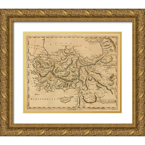 Asia Minor, 1812 Gold Ornate Wood Framed Art Print with Double Matting by Arrowsmith, Aaron
