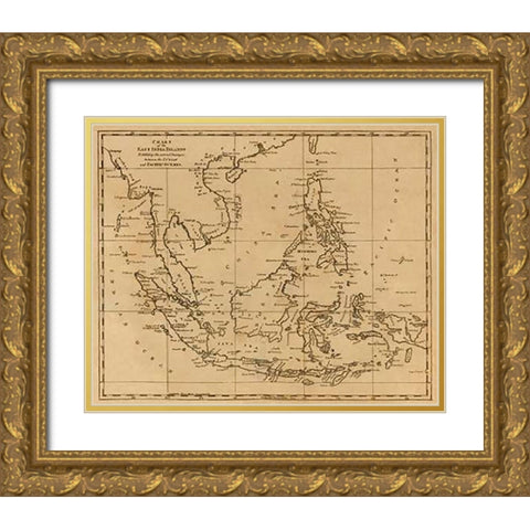 East India Islands, 1812 Gold Ornate Wood Framed Art Print with Double Matting by Arrowsmith, Aaron