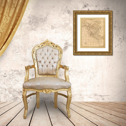 North America, 1812 Gold Ornate Wood Framed Art Print with Double Matting by Arrowsmith, Aaron