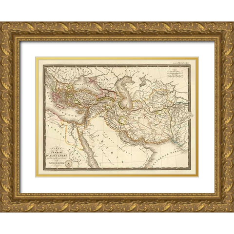 LEmpire dAlexandre, 1822 Gold Ornate Wood Framed Art Print with Double Matting by Brue, Adrien Hubert