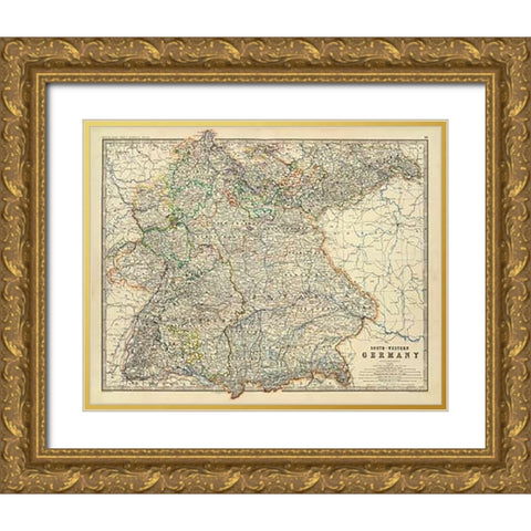 Southwestern Germany, 1861 Gold Ornate Wood Framed Art Print with Double Matting by Johnston, Alexander Keith