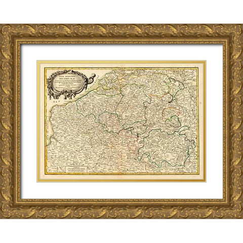 Pays Bas meridionale, 1780 Gold Ornate Wood Framed Art Print with Double Matting by Janvier, Jean