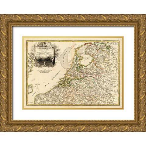 Pays Bas septentrionale, 1780 Gold Ornate Wood Framed Art Print with Double Matting by Janvier, Jean