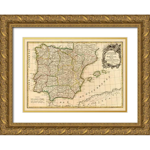 Espagne, Portugal, 1780 Gold Ornate Wood Framed Art Print with Double Matting by Janvier, Jean