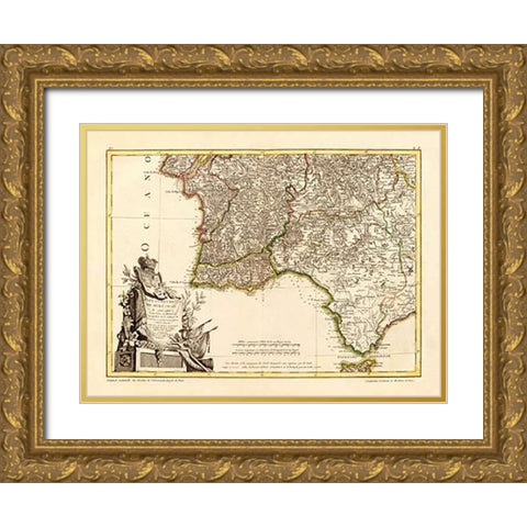 Portugal, Algarve meridionale, 1780 Gold Ornate Wood Framed Art Print with Double Matting by Zannoni, Giovanni Antonio Bartolomeo Rizzi