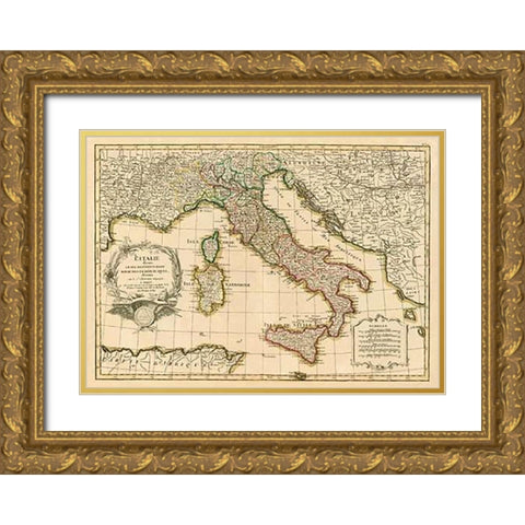 LItalie, 1780 Gold Ornate Wood Framed Art Print with Double Matting by Janvier, Jean