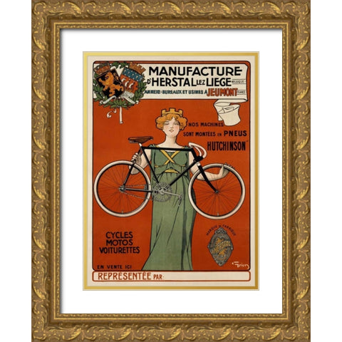 Manufacture dâ€™Herstal Gold Ornate Wood Framed Art Print with Double Matting by Grim