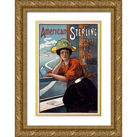 American Sterling Cycles Gold Ornate Wood Framed Art Print with Double Matting by Sevelinge, Emile