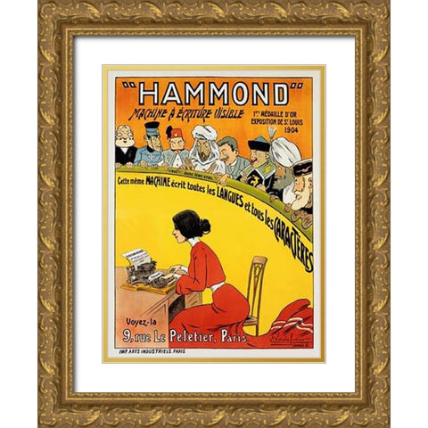 Hammond Gold Ornate Wood Framed Art Print with Double Matting by Vavasseur, Eugene