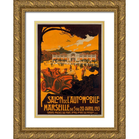 Salon de lâ€™Automobile/Marseille Gold Ornate Wood Framed Art Print with Double Matting by Dellepiane, David