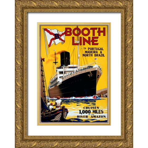 Booth Line Gold Ornate Wood Framed Art Print with Double Matting by McDonald, W.