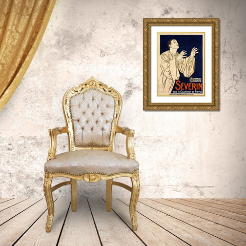Le Cauchemar de Pierrot/Severin Gold Ornate Wood Framed Art Print with Double Matting by Barrere, Adrien