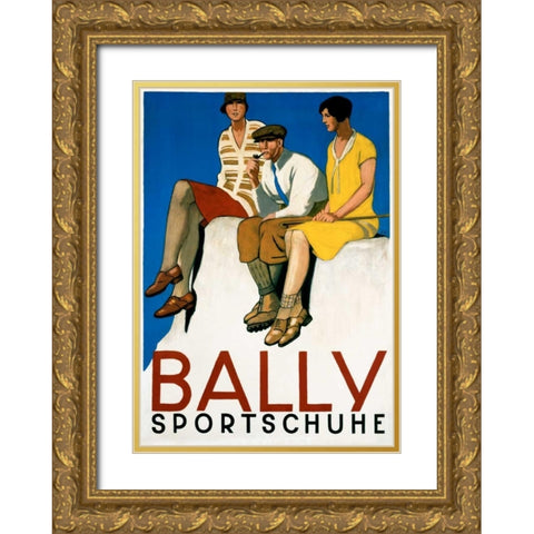 Bally Sportschuhe Gold Ornate Wood Framed Art Print with Double Matting by Cardinaux, Emil