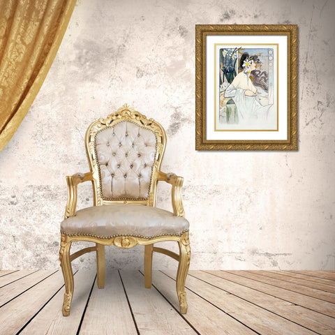 La Garonne Gold Ornate Wood Framed Art Print with Double Matting by Foache
