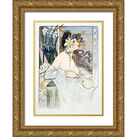 La Garonne Gold Ornate Wood Framed Art Print with Double Matting by Foache