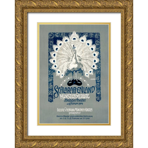 Schlaraffenland Gold Ornate Wood Framed Art Print with Double Matting by Frank, Joseph