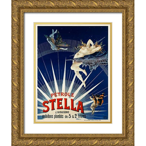 Petrole Stella Gold Ornate Wood Framed Art Print with Double Matting by Gray, H.