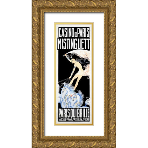 Casino de Paris/Mistinguett/Paris Qui Brille Gold Ornate Wood Framed Art Print with Double Matting by Zig