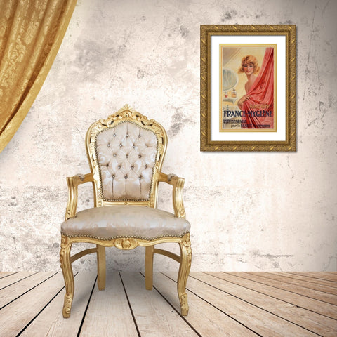 Savon France-Hygiene Gold Ornate Wood Framed Art Print with Double Matting by Rep