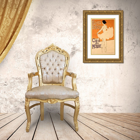 Folies-Bergere/Cleo De Merode Gold Ornate Wood Framed Art Print with Double Matting by Unknown