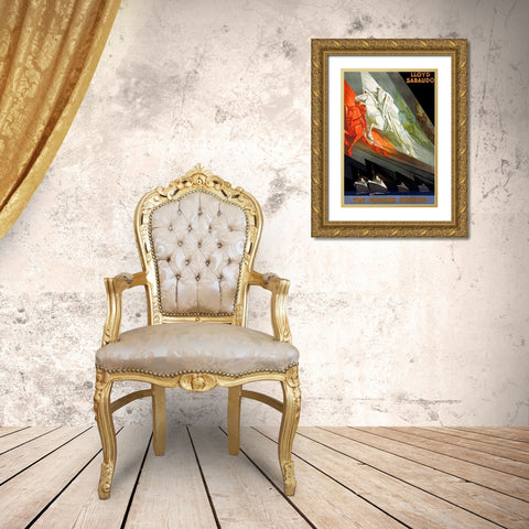 Lloyd Sabaudo/The Famous Counts Gold Ornate Wood Framed Art Print with Double Matting by Riccobaldi, Giuseppe