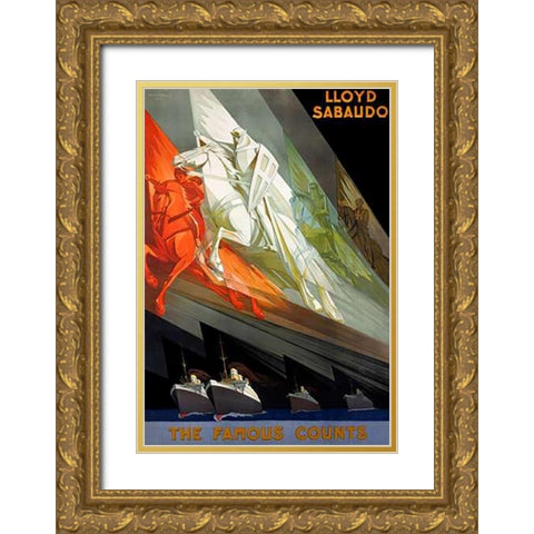Lloyd Sabaudo/The Famous Counts Gold Ornate Wood Framed Art Print with Double Matting by Riccobaldi, Giuseppe