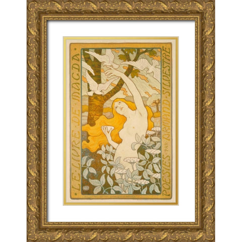 Le Livre de Magda Gold Ornate Wood Framed Art Print with Double Matting by Berthon, Paul