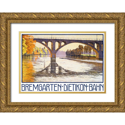 Bremgarten-Dietikon-Bahn Gold Ornate Wood Framed Art Print with Double Matting by Colombi, Plinio