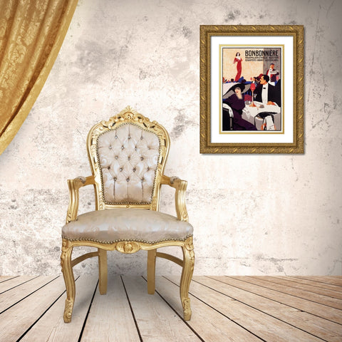 Bonbonnerie Gold Ornate Wood Framed Art Print with Double Matting by Ehrenberger, Ludwig L.