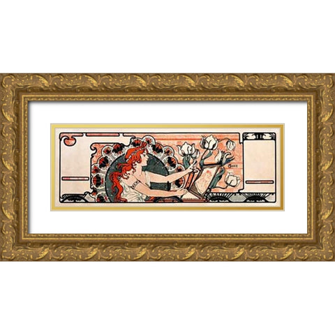 La Lithographie Gold Ornate Wood Framed Art Print with Double Matting by Marie, Gustave