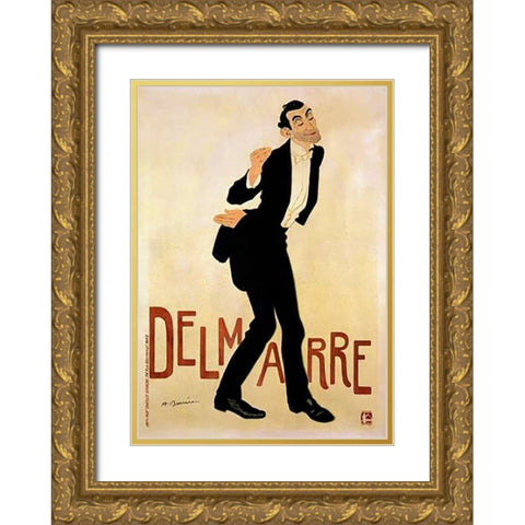 Delmarre Gold Ornate Wood Framed Art Print with Double Matting by Barrere, Adrien