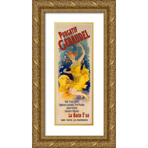 Purgatif Geraudel Gold Ornate Wood Framed Art Print with Double Matting by Cheret, Jules