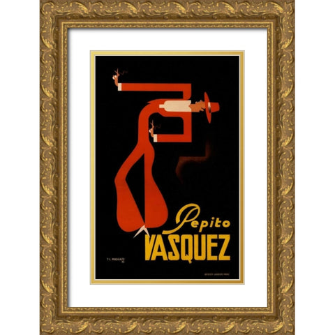 Pepito Vasquez Gold Ornate Wood Framed Art Print with Double Matting by De Madrazo, Tito Livio