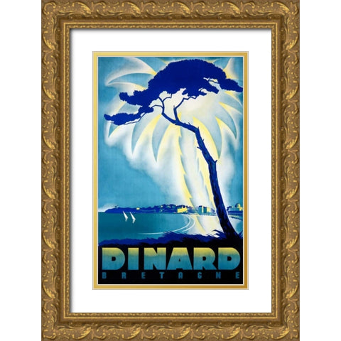Dinard/Bretagne Gold Ornate Wood Framed Art Print with Double Matting by Rollier, Eugene