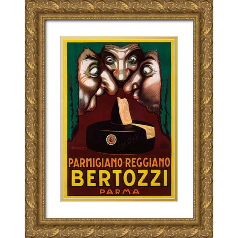 Bertozzi Gold Ornate Wood Framed Art Print with Double Matting by Mauzan, Luciano Archille