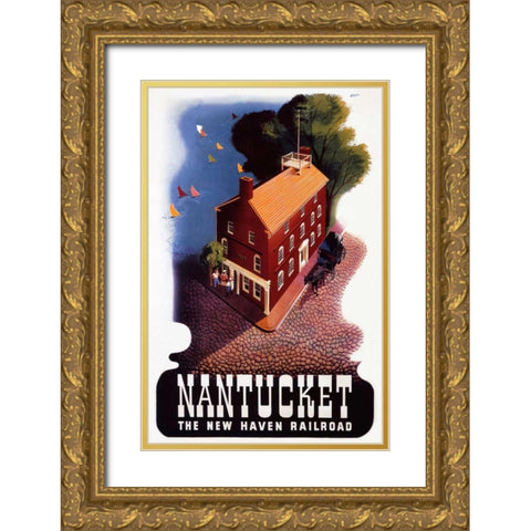 New Haven Railroad/The Berkshires Gold Ornate Wood Framed Art Print with Double Matting by Nason, Ben