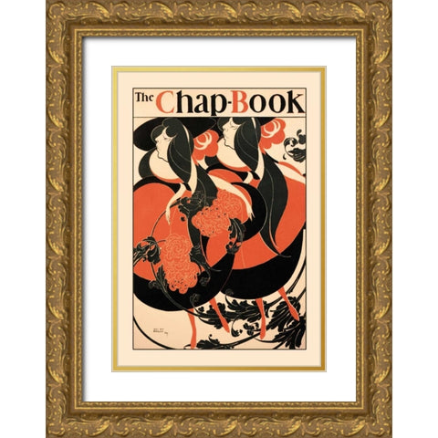 The Chap Book, 1894 Gold Ornate Wood Framed Art Print with Double Matting by Bradley, William H.