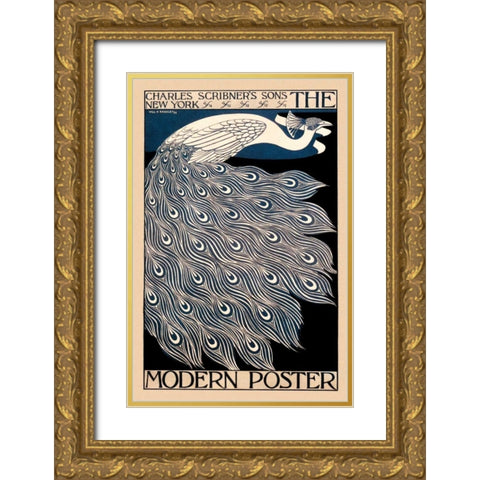 The Modern Poster, 1895 Gold Ornate Wood Framed Art Print with Double Matting by Bradley, William H.