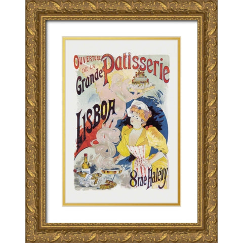 Grande Patisserie Lisboa Gold Ornate Wood Framed Art Print with Double Matting by Gesmar, Charles