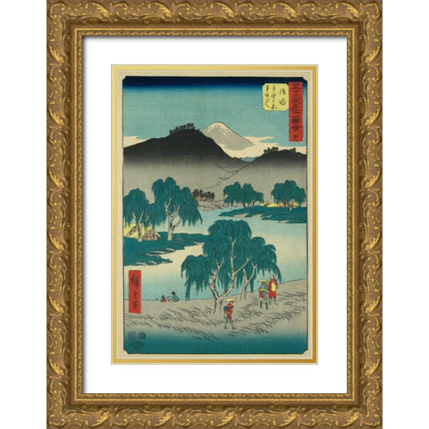 Goyu, 1855 Gold Ornate Wood Framed Art Print with Double Matting by Hiroshige, Ando