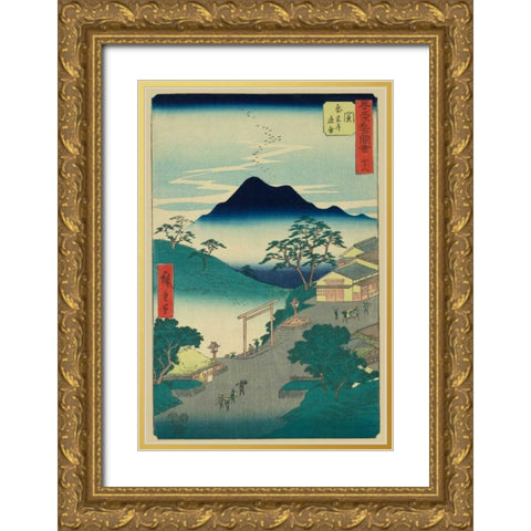 Seki, 1855 Gold Ornate Wood Framed Art Print with Double Matting by Hiroshige, Ando