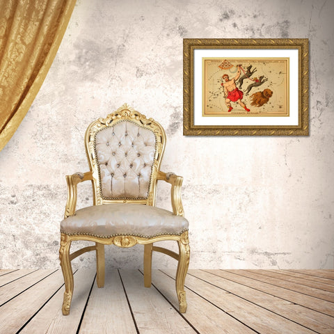Bootes Canes Venatici, Coma Berenices, and Quadrans Muralis, 1825 Gold Ornate Wood Framed Art Print with Double Matting by Aspin, Jehoshaphat