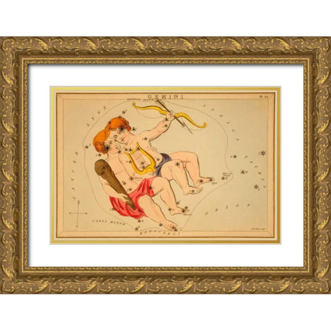Gemini, 1825 Gold Ornate Wood Framed Art Print with Double Matting by Aspin, Jehoshaphat