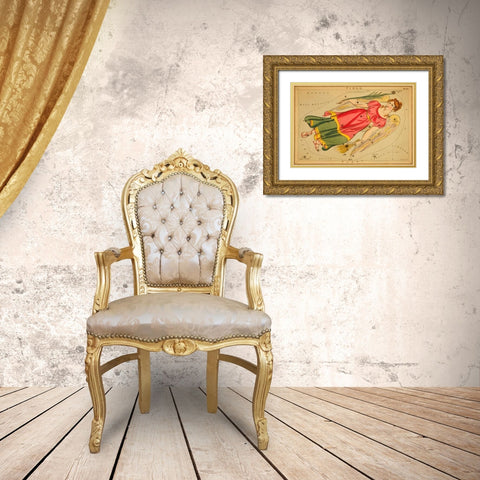Virgo, 1825 Gold Ornate Wood Framed Art Print with Double Matting by Aspin, Jehoshaphat