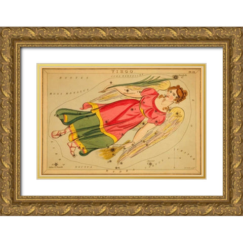 Virgo, 1825 Gold Ornate Wood Framed Art Print with Double Matting by Aspin, Jehoshaphat