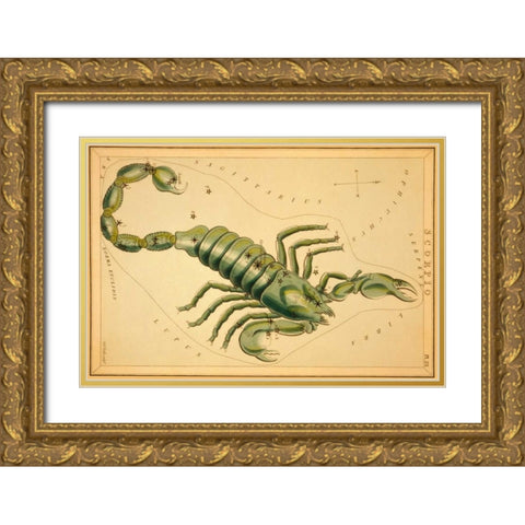 Scorpio, 1825 Gold Ornate Wood Framed Art Print with Double Matting by Aspin, Jehoshaphat